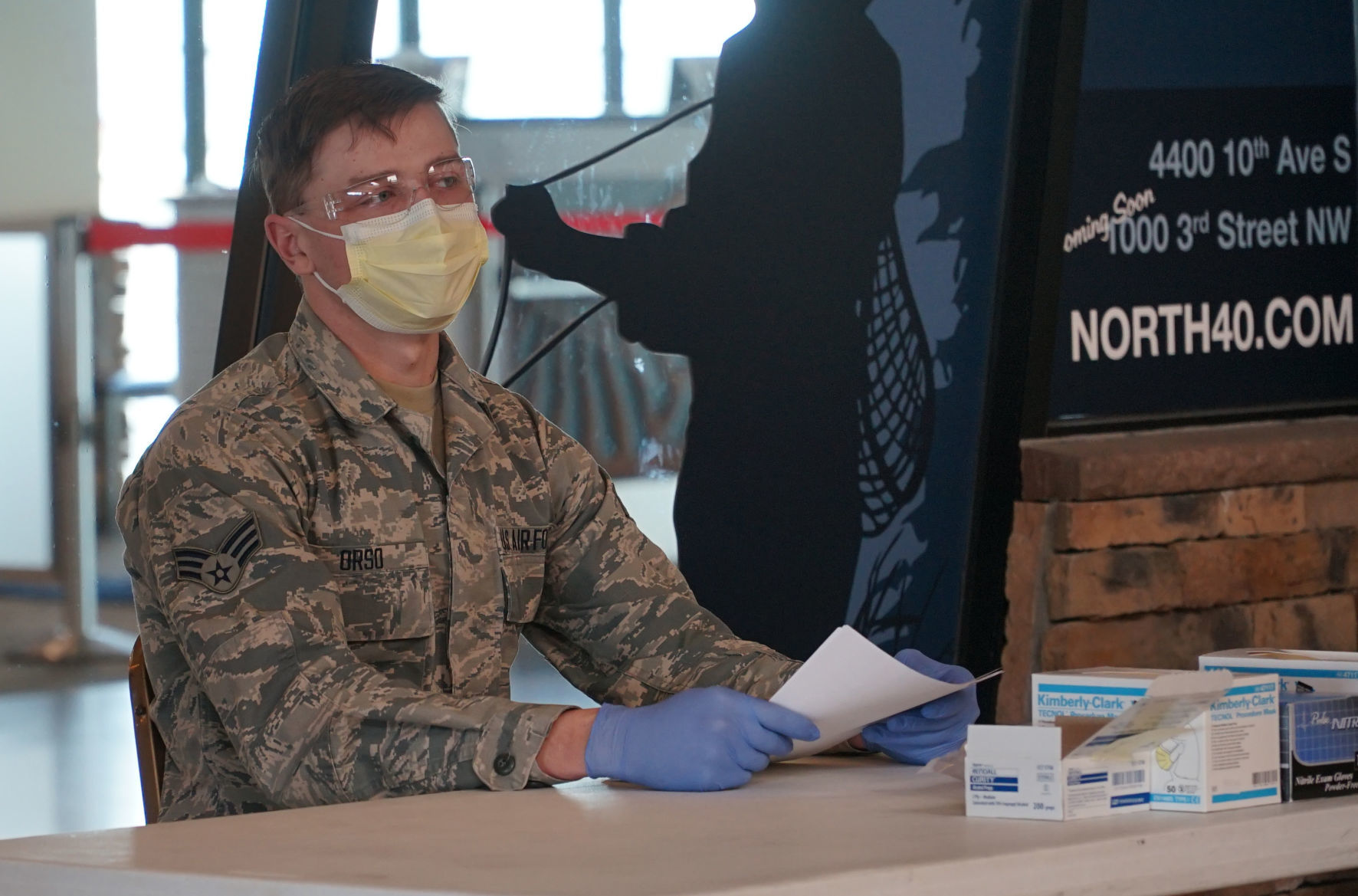 Montana Guard troops screen passengers